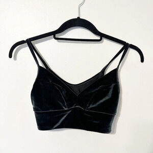 Victoria’s Secret Sport Bralette Velour Velvet Sports Bra Dark Green Size XS